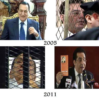 مقایسه وضعیت حسنی مبارک و ایمن نور معارض مصری در سال‌های ۲۰۰۵ و ۲۰۱۱